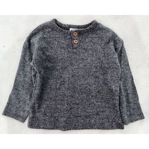 EUC! ZARA Super‎ Soft Gray Heneley Long Sleeve Shirt Sz 12-18 Months